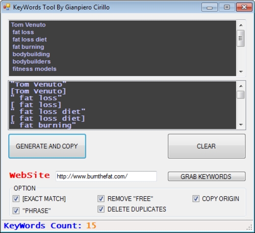 Product picture KeyWords Tool - PPC KeyWords Semplify + Site KeyWord Grabber